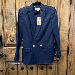 Michael Kors Navy Linen Blazer